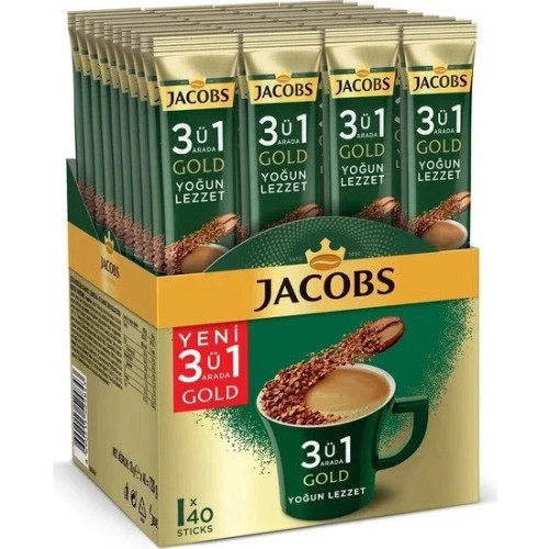 قهوه فوری جاکوبز 3 در 1 گلد طعم غلیظ 40 عددی Jacobs Gold 3in1